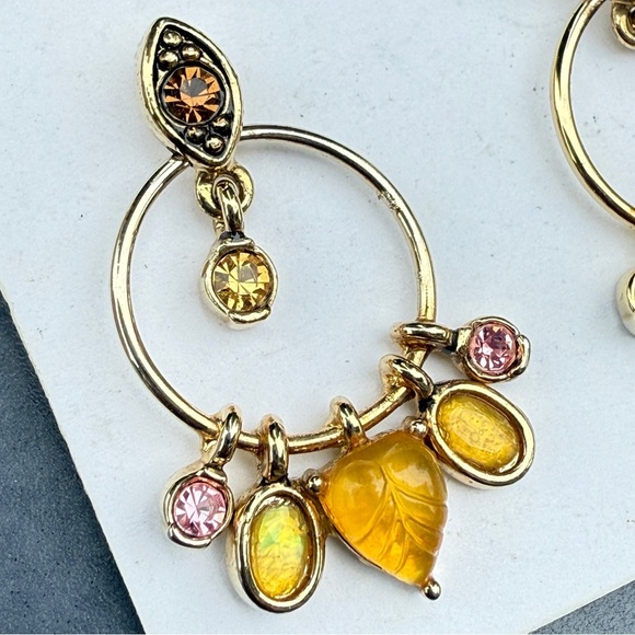 Sigrid Olsen Gold Earrings with Yellow and Pink Accents - Picture 8 of 8